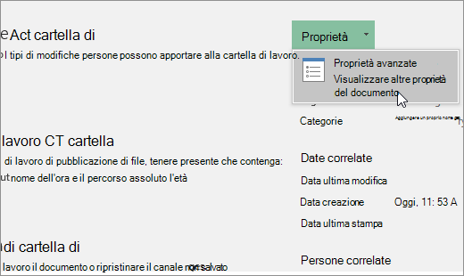 Proprietà avanzate