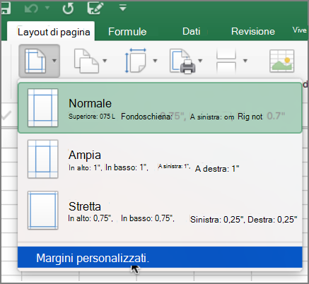Margini personalizzati