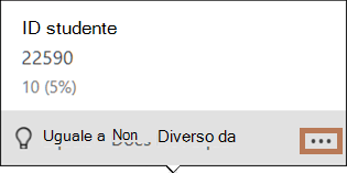 A comparsa di un grafico a barre di distribuzione dei valori