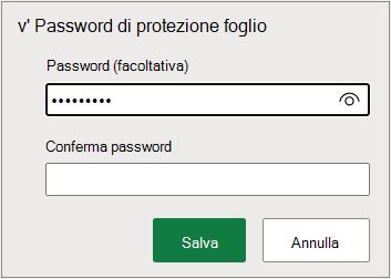 Impostare una password per il foglio