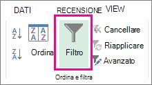 Pulsante Filtro