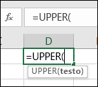 Screenshot della barra degli strumenti Riferimento a funzioni