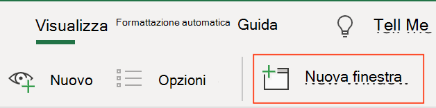 Icona del pulsante Nuovo nella scheda Visualizza sulla barra multifunzione