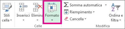 Fare clic su Formato nella scheda Home