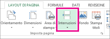 Fare clic su Interruzioni nella scheda Layout di pagina