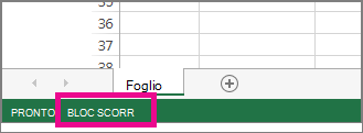 BLOC SCORR visualizzato nell'angolo inferiore sinistro dello schermo