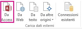 Pulsante Da Access nella scheda Dati