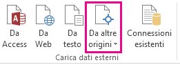 Pulsante Da altre origini nella scheda Dati