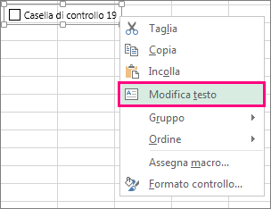 modificare il testo di un controllo di modulo