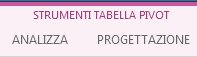 Strumenti tabella pivot