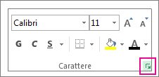 Pulsante di visualizzazione della finestra di dialogo Formato celle