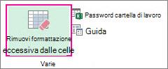 Rimuovi formattazione eccessiva dalle celle