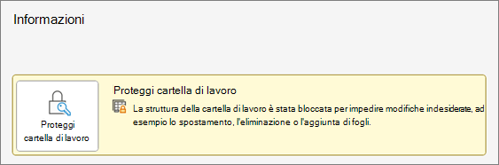 Proteggere la cartella di lavoro nel menu Informazioni