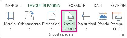 Imposta area di stampa