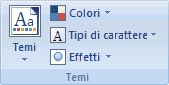 Pulsante Temi sulla barra multifunzione di Excel