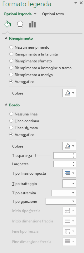 Format Legend border task pane