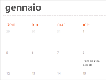 Calendar modello in Excel per il web