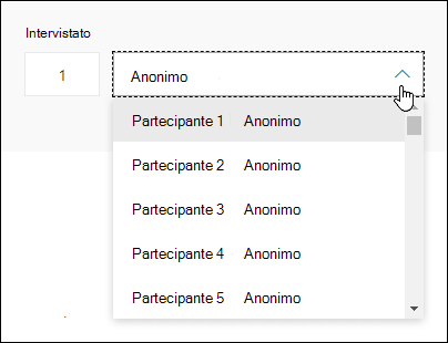 Visualizzare un elenco a discesa di intervistati in Microsoft Forms