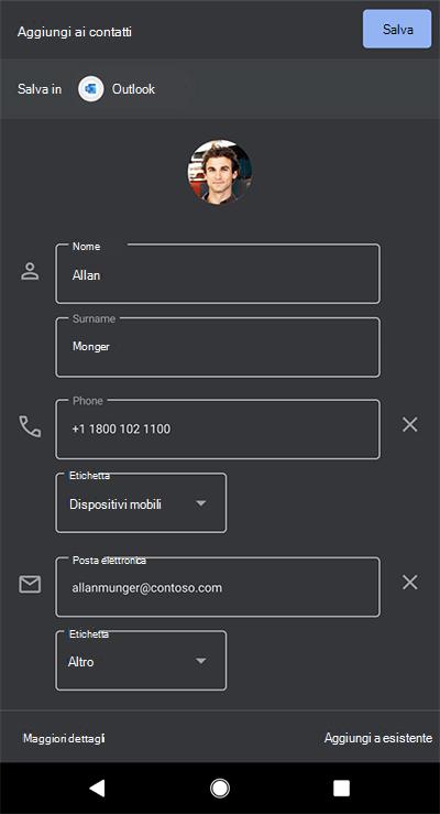 Screenshot da Microsoft Lens in un telefono Android