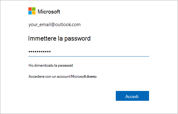 Immettere la password
