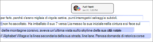 Le pagine Copilot identificano l'autore e il timestamp copilot