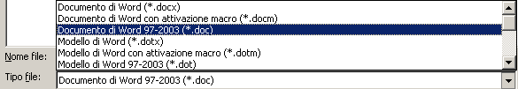 Elenco Tipo file