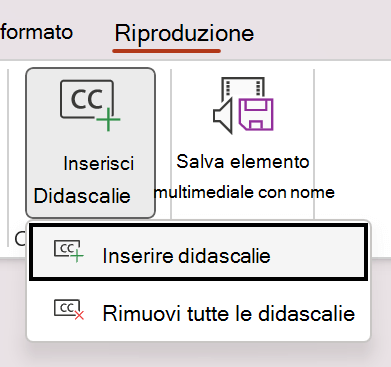 Inserire i sottotitoli a un video in PowerPoint.