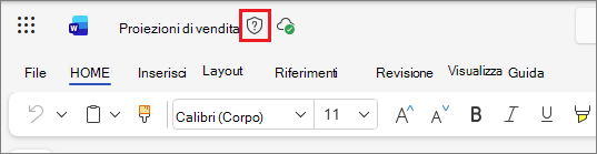 Icona dell'etichetta di riservatezza in Office sul Web, usando un documento di Word come esempio
