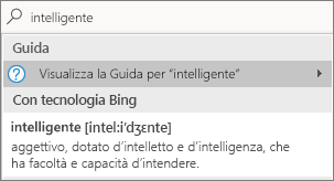 Ricerca Dimmi con una parola definita