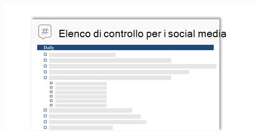 Immagine concettuale di un elenco di controllo di un social media