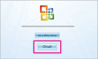 Dopo l'installazione di Office, fare clic su Chiudi.