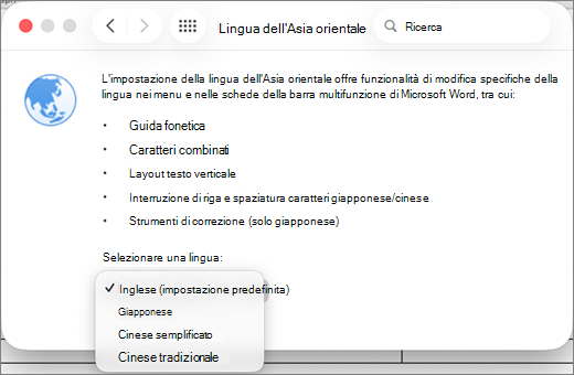 Screenshot Lingue orientali.