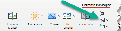 Nella scheda Formato immagine fare clic su Cambia immagine