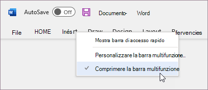 Espandere la barra multifunzione