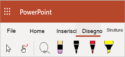 Mostra penna, evidenziatore e colori
