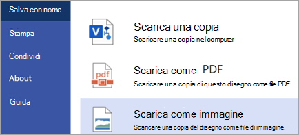 Mostra l'opzione Scarica come immagine