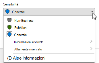 Menu della barra della riservatezza
