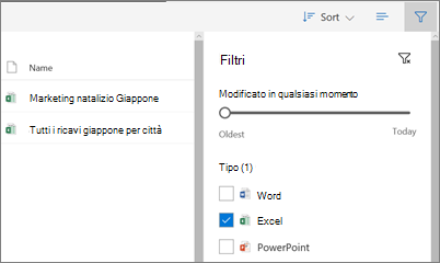 Screenshot dell'adattamento della visualizzazione Condivisi con me in OneDrive for Business