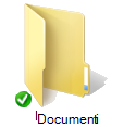 Icona di sincronizzazione verde di OneDrive sovrapposta