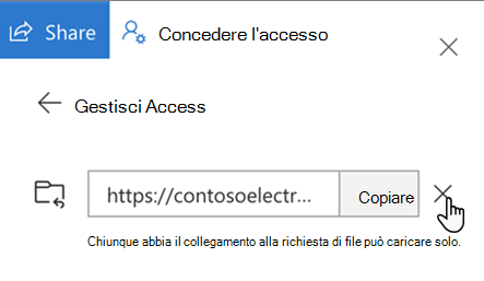 Interfaccia utente per interrompere l'accesso alle richieste di file