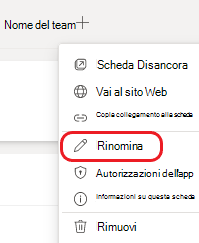Scheda Rinomina di OneNote