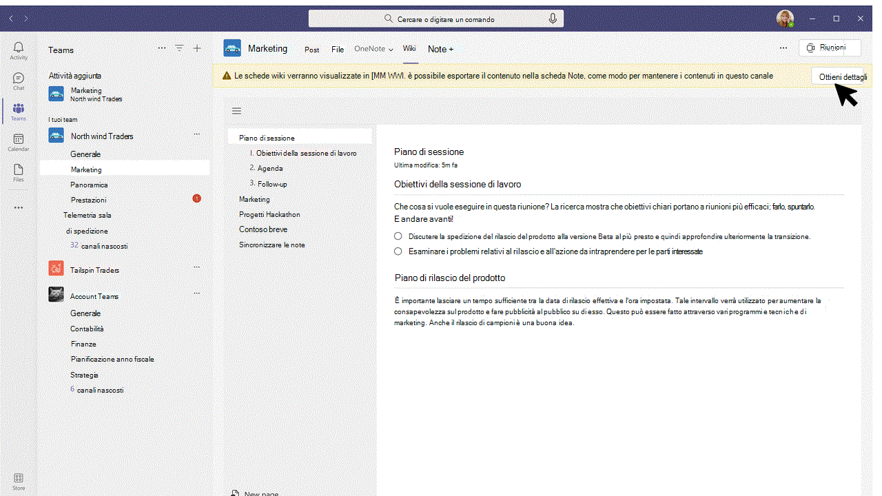 Esportare wiki in Note