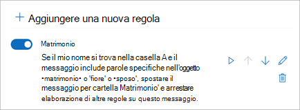 Usare l'interruttore per disabilitare o abilitare una regola.