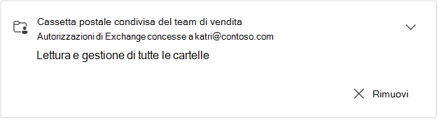 Scheda della cassetta postale condivisa del team di vendita espansa