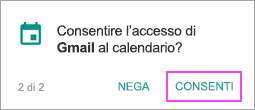 Consenti calendario