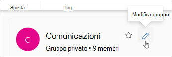 Selezionare Modifica gruppo accanto al nome dei gruppi.