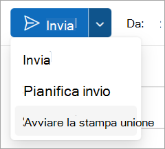 Selezionare Invia > Inizia stampa unione