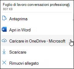 Nuovo caricamento di Outlook nella finestra di OneDrive