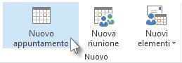 Comando Nuovo appuntamento sulla barra multifunzione