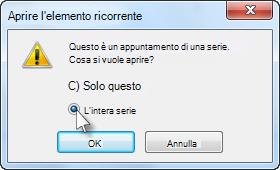 Opzione per selezionare l'intera serie di riunioni